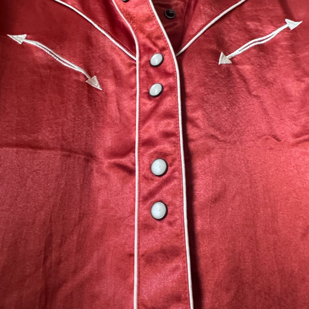 Cruel Denim Red Western Button Down Shirt - Picture 2 of 4